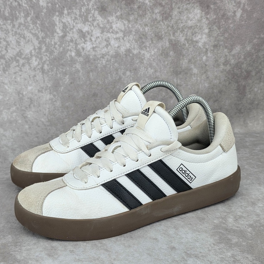 Adidas Women's Vl Court 3.0 Sneaker White/Black/Brown Size 8 Athletic Shoes